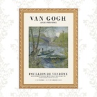 Quadro Moldura Dourada Van Gogh - Canoas 24x18cm Acabamento:c