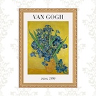 Quadro Moldura Dourada Van Gogh - Irises 45x34cm Acabamento:c