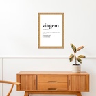 Quadro Moldura Dourada Viagem Significado 24x18cm Acabamento: