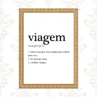 Quadro Moldura Dourada Viagem Significado 24x18cm Acabamento: