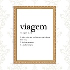 Quadro Moldura Dourada Viagem Significado 45x34cm Acabamento: