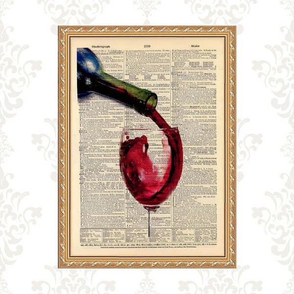 Quadro Moldura Dourada Vinho Tinto 24x18cm Acabamento:com Ace