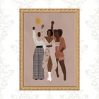 Quadro Moldura Dourada Viva A Diversidade 33x24cm Acabamento: