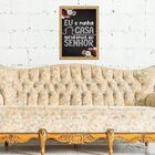 Quadro Moldura Ouro Eu E Minha Casa Serviremos Ao Senhor 24x1