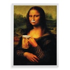 Quadro Monalisa Com Cerveja - Monabeer 45x34cm - Com Vidro Mo