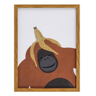 Quadro Monkey Marrom com Vidro 30x40 Arte Própria