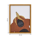 Quadro Monkey Marrom com Vidro 30x40 Arte Própria