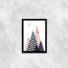 Quadro Montanhas Geométricas 45x34cm - Com Vidro Moldura:made