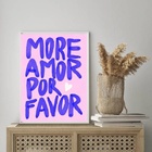 Quadro More Amor Por Favor 24x18cm - Com Vidro Moldura Branca