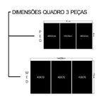 Quadro Mosaico 3 Peças Fé Esperança E Amor - Preto P