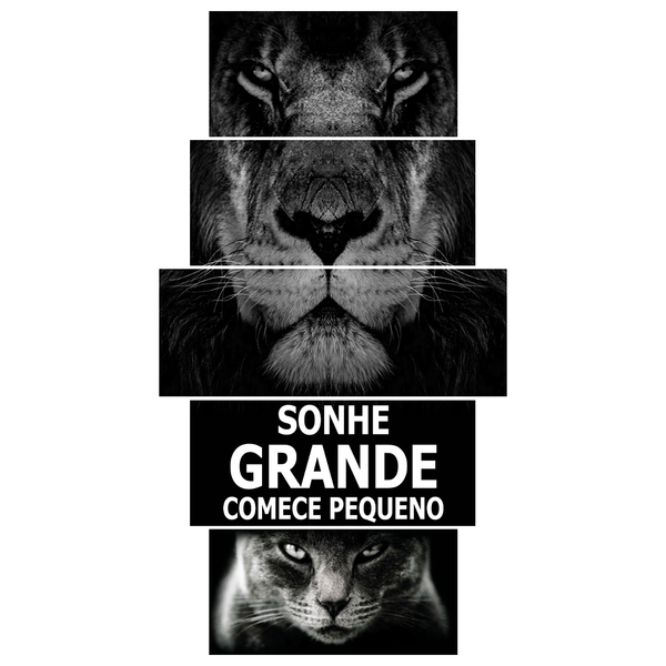 Quadro Mosaico Em 5 Peças Pense Grande