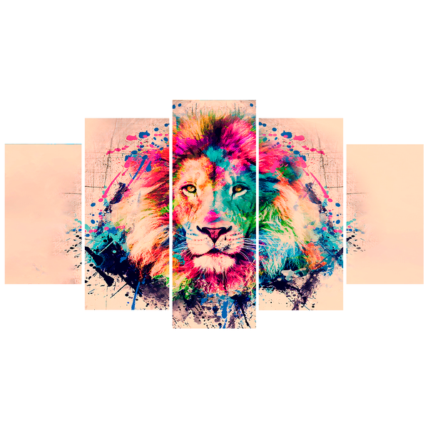 Quadro Mosaico Lion Colors