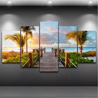 Quadro Mosaico Paisagem Praia 5 Peças 1,20x0,70cm  Ref 18