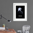 Quadro Motivacional Águia Foco - 60x48cm Moldura:madeira Preta