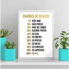 Quadro Motivacional Chances De Sucesso 24x18cm - Com Vidro Mo