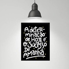 Quadro Motivacional Determinação Sucesso 45x34cm - Com Vidro