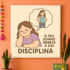 Quadro Motivacional Emagrecimento - 33x33cm - Com Vidro Moldu