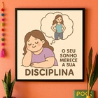 Quadro Motivacional Emagrecimento - 33x33cm Moldura Preta