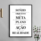 Quadro Motivacional Plano Ação Realidade 45x34cm Moldura Preta
