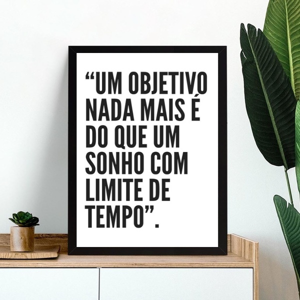 Quadro Motivacional Sonho É Objetivo 45x34cm - Com Vidro Mold