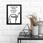 Quadro Motivacional Sonhos E Atitude 33x24cm Moldura Branca