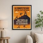 Quadro Motivacional Trabalho Em Equipe 33x24cm Moldura Branca