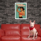 Quadro Motivacional Vintage Mulher Academia 45x34cm Moldura B