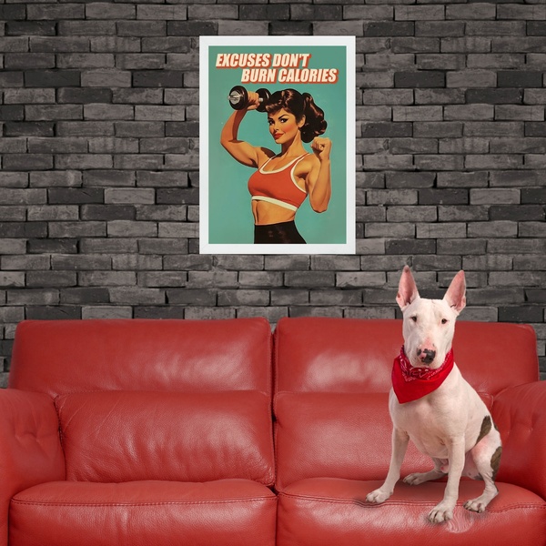 Quadro Motivacional Vintage Mulher Academia 45x34cm Moldura B