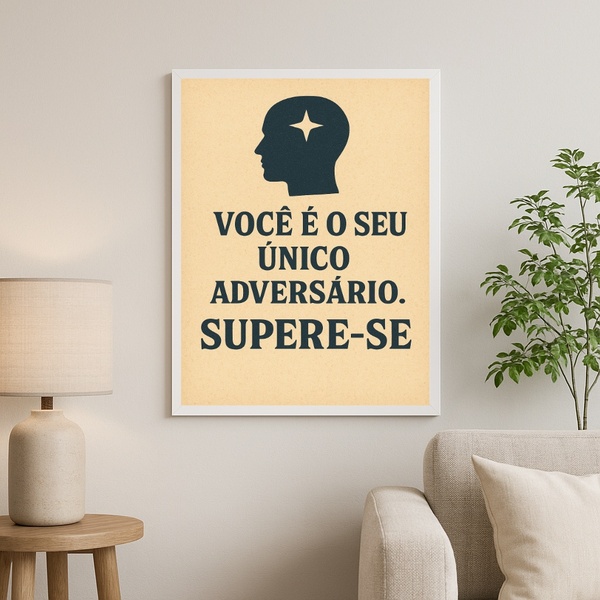 Quadro Motivacional Você É O Seu Único Adversário 33x24cm Mol