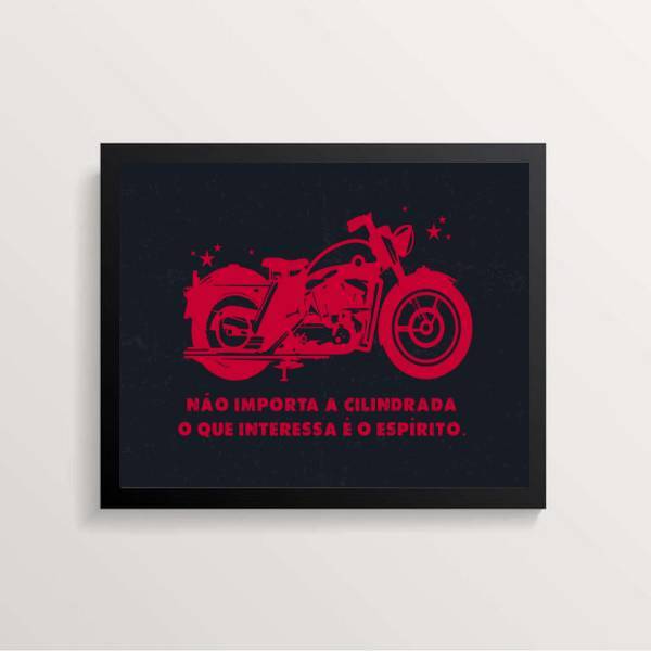 Quadro Moto Não Importa A Cilindrada 24x18cm - Com Vidro Mold