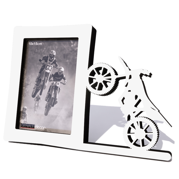 Quadro Motocross Presente Motoqueiro Porta-retrato Manobra Fo