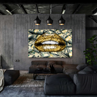Quadro Mouth Dollars -- Br Artes Pequeno 60x40
