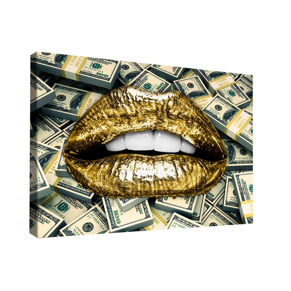 Quadro Mouth Dollars -- Br Artes Pequeno 60x40