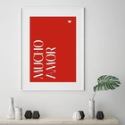 Quadro Mucho Amor - 60x48cm Moldura Branca