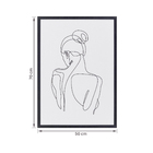 Quadro Mulher Abstrato Marrom com Vidro 70x50cm Arte Própria