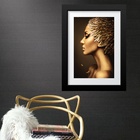 Quadro Mulher Dourada - 60x48cm Moldura:madeira Preta