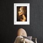 Quadro Mulher Dourada - 60x48cm Moldura:madeira Preta