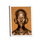 Quadro Mulher Dourada De Fone -- Br Artes