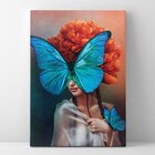 Quadro Mulher E Borboleta Azul - 1 Tela
