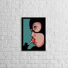 Quadro Mulher Gato Com Pirulito 33x24cm - Com Vidro Moldura:m