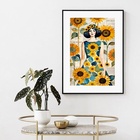 Quadro Mulher Girassol - 60x48cm Moldura Branca