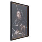 Quadro Mulher Luz Preto com Vidro 100x100cm Arte Própria