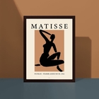 Quadro Mulher Matisse Minimalista marrom 45x34cm Moldura:made