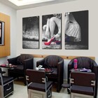 Quadro Mulher Pernas Salão Fundo Preto E Branco 3 Peças