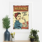 Quadro Mulher Trabalhando - 60x48cm Moldura Branca