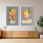 Quadro Mulheres Cinza com Vidro 50x80cm Arte Própria