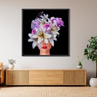 Quadro Mulheres Roxo com Vidro 100x100cm Arte Própria