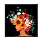 Quadro Mulheres Vermelho com Vidro 100x100cm Arte Própria