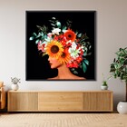 Quadro Mulheres Vermelho com Vidro 100x100cm Arte Própria