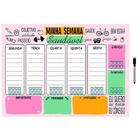 Quadro Mural Planejador De Metal Semanal + Caneta De Tinta